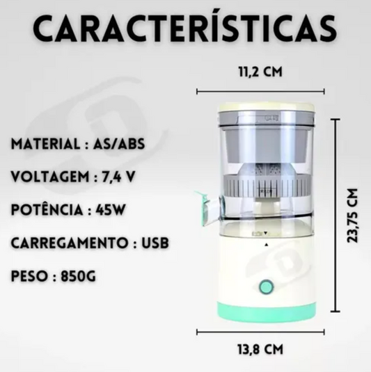 ZestGo™ – Exprimidor de Naranja Recargable y Portátil